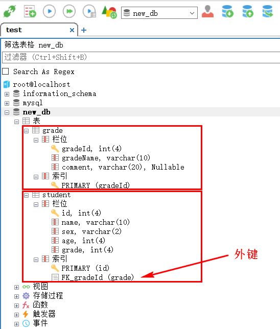 设置外键后 设置外键后